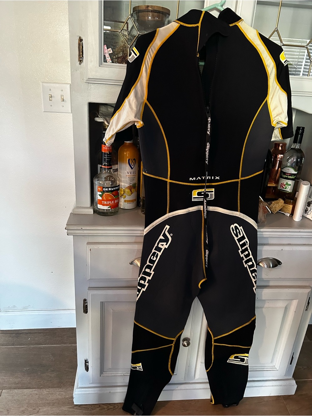 Simplicity Men’s Black and Yellow Full Swim Rash Guard Wetsuit